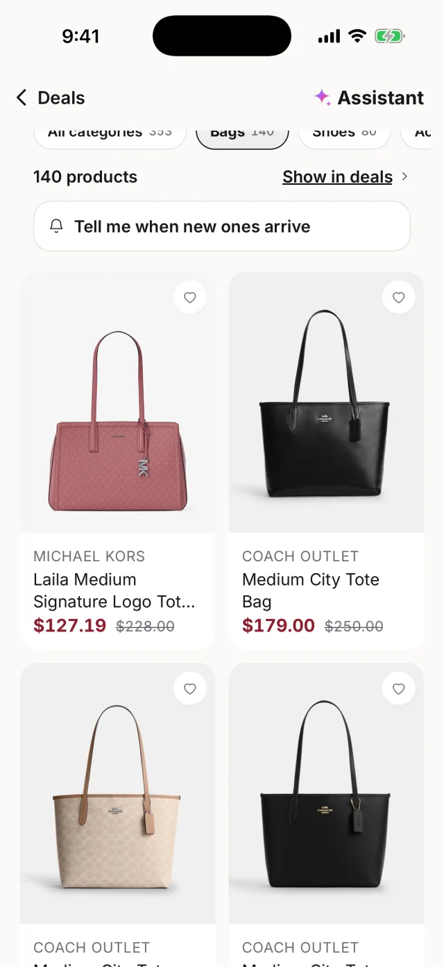 Bags found by the assistant